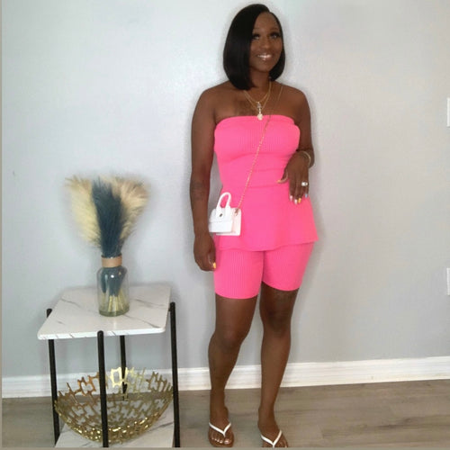 “Stacy” Tube Top Set - Fuschia
